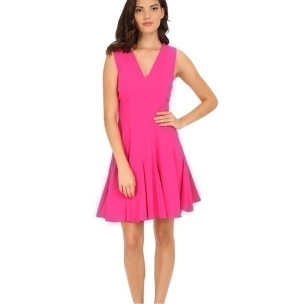 NWT Rebecca Taylor crêpe V-neck dress orchid color size 2 - Picture 3 of 9